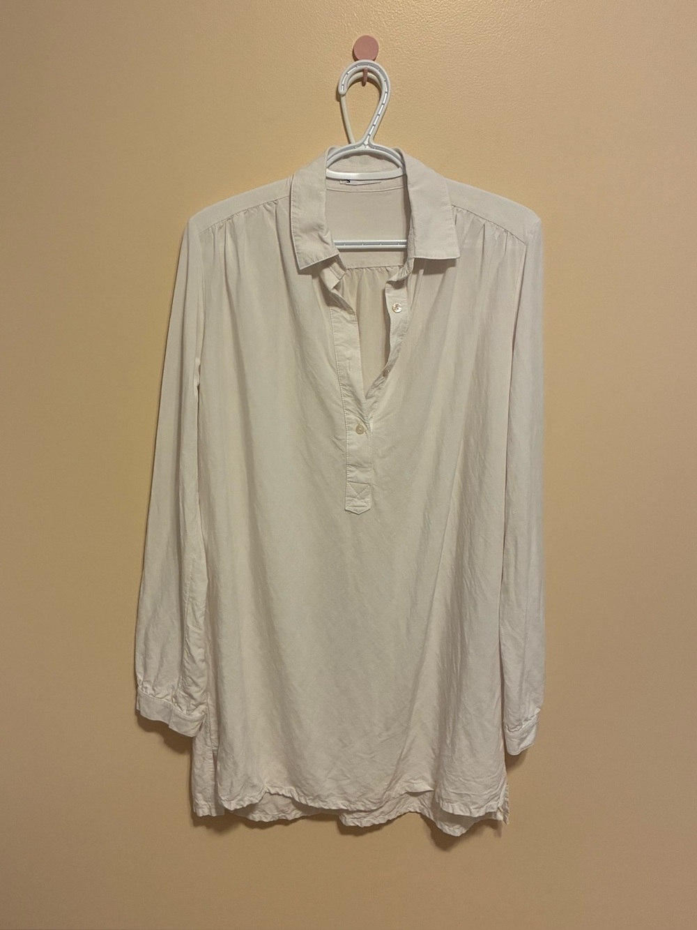 Uncle Studios Linen Tunic Shirt Dress in White Size Small - Picture 2 of 7
